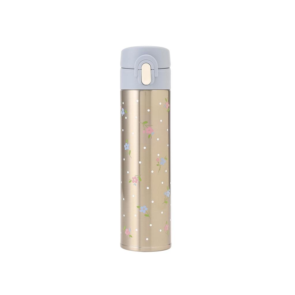 Afternoon Tea Living JD56 Heritage Fleur One-Touch Slim Bottle, 400ml, Thermos, Light Blue