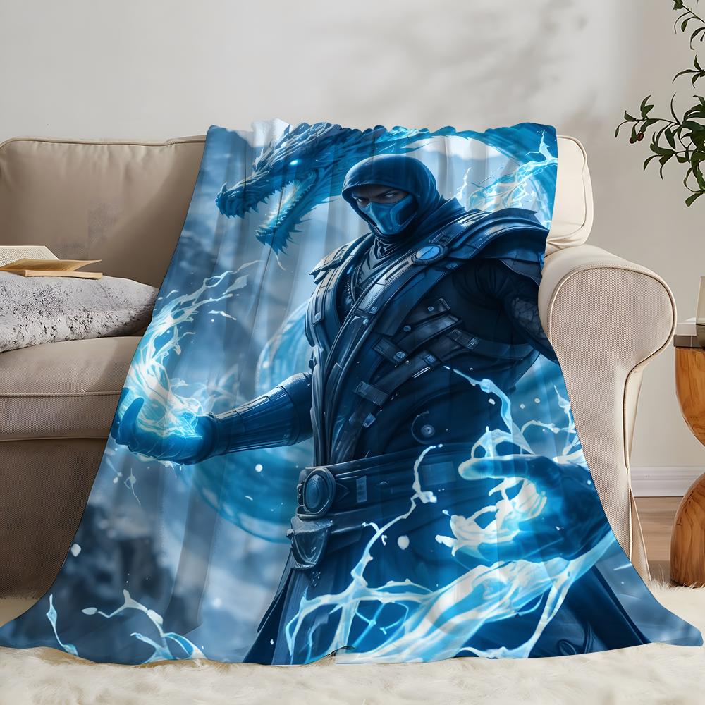 POPULAR Mortal KombatS Throw Soft Coral Fleece Blanket 310gsm Fluffy Warm Throw for Sofa Bed Couch Bedroom Decor 75X95CM