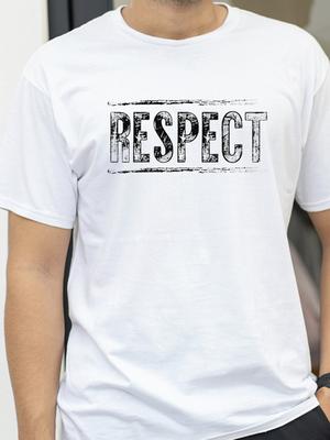 Summer MenS Tshirt RESPECT Print Graphic TShirt Fashion Casual Short Sleeve Tees Lettering Comfortable Round Neck T Shirt