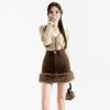 Autumn and Winter Fur Thickened Skirt Splicing New High Waist Wool Temperament Short Skirt Skirt