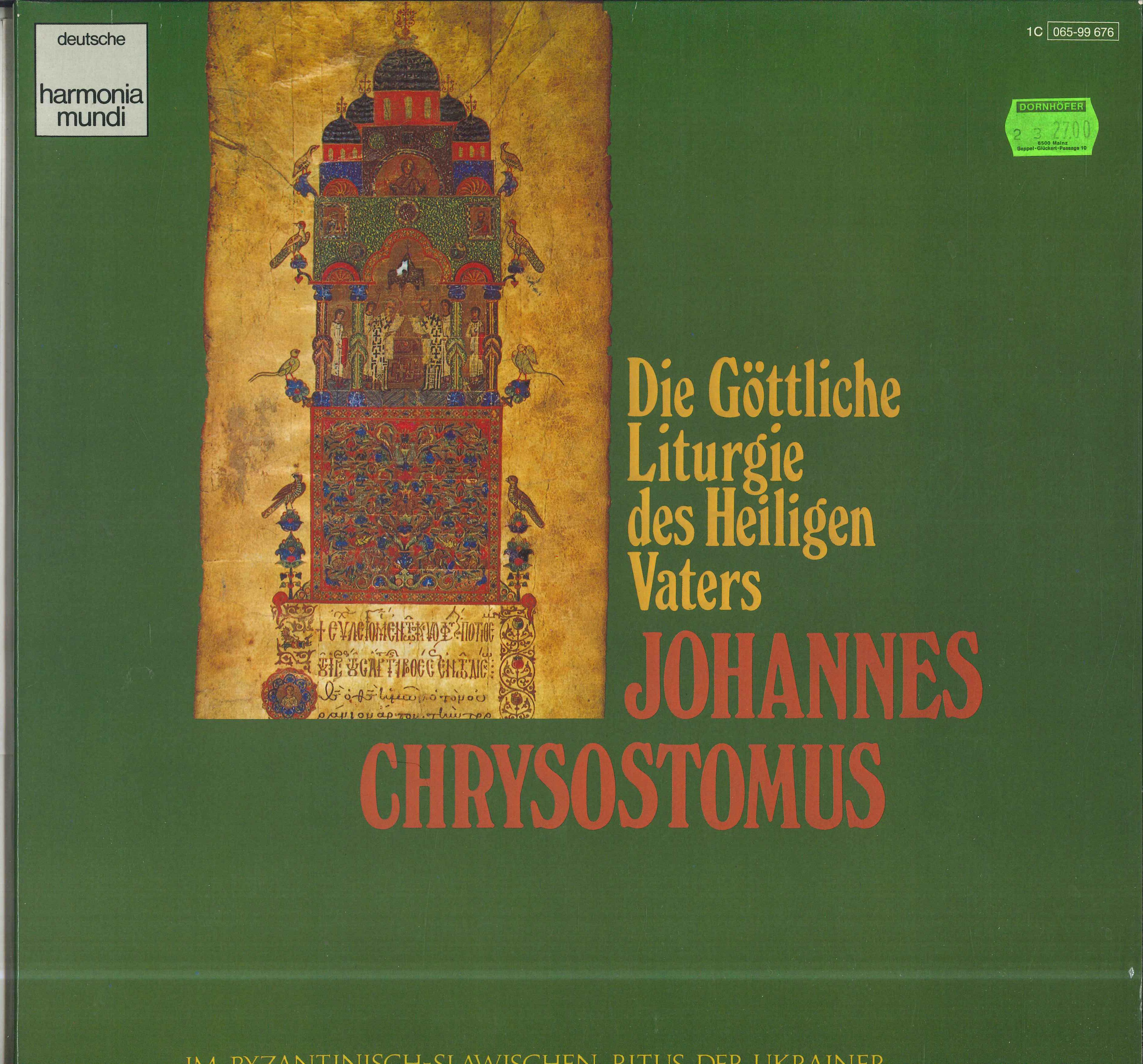 

LP Record JOSEF WIPPER CHOR DES MISSIONSPRI Die Gottliche Liturgie Des Heiligen 1C06599676 DEUTSCHE HARMON 1963 Germany Classical Used
