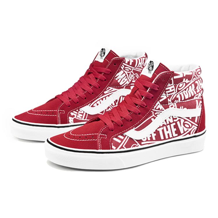 Vans SK8 HI Rrissue Retro High Top Casual Skate Shoes Unisex Red White VN0A2XSBUKL