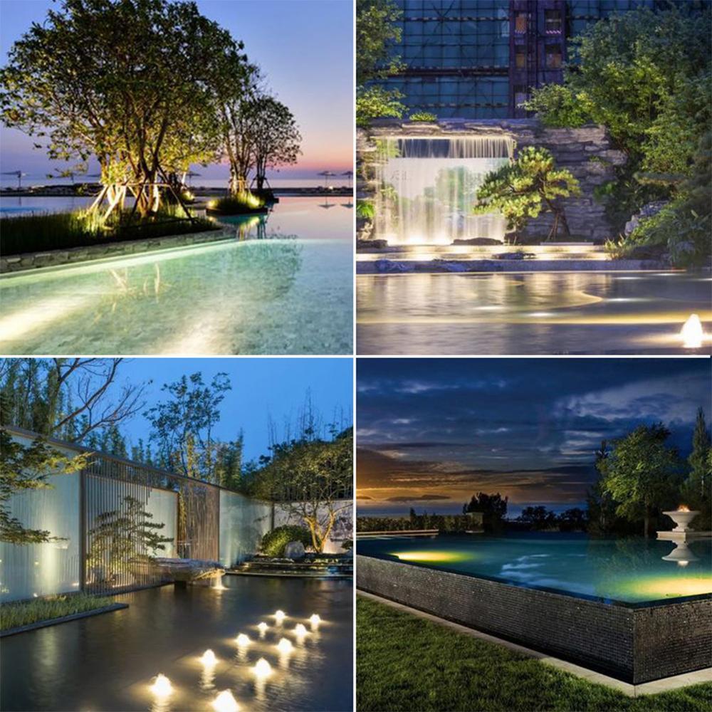 LED Pool Lights Waterproof Solar Powered Garden Pond Light Pathway Lawn Backyard Lighting Outdoor Security Landscape Lamp