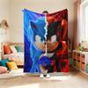 Blanket for Living Room Car Camping Dormitory Cute Cartoon Sonic Soft and Warm Throw Blanket Cartoon Flannel Blanket comfortable