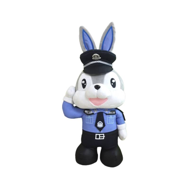 

Police Cartoon Traffic Rabbit Panda Plush Doll Toy Home Decoration Gift Kids Blue Rabbit