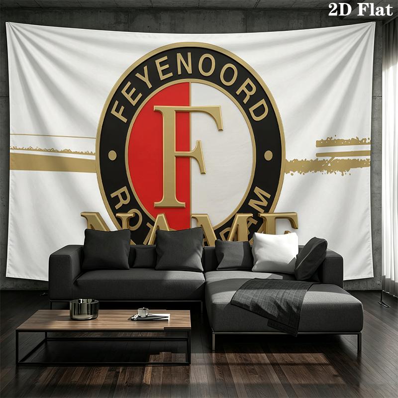 Custom Name,Feyenoord Wall Tapestry, Aesthetic Printed Fabric Blanket, Suitable for Bedroom, Living Room, and Home Decor.