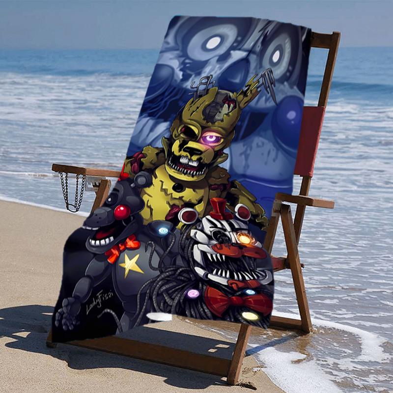 Proof Beach Towel with a Five Nights At Freddy's Pattern - Soft,absorbent,quick-drying,machine Washable - Perfect for Swimming,camping,bathing