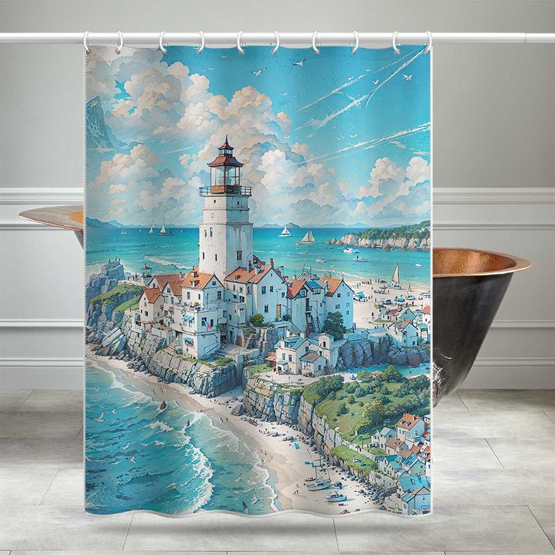 Bad Fortykket Vanntett Gardin Muggsikker dusjforheng Dusj Skillevegger Gardin Dusjgardin Baderomsgardin Fri perforering