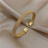 Stainless Steel Gold Color Twisted Bangles for Men Adjustable Wide-face Mesh Braided Cuff Bangles Classic Vintage Jewelry Gifts