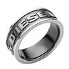 Diesel Gunmetal Grey Stainless Steel Logo Band Ring Stainless No Gemstones Men's (Model DX1108060), Steel,