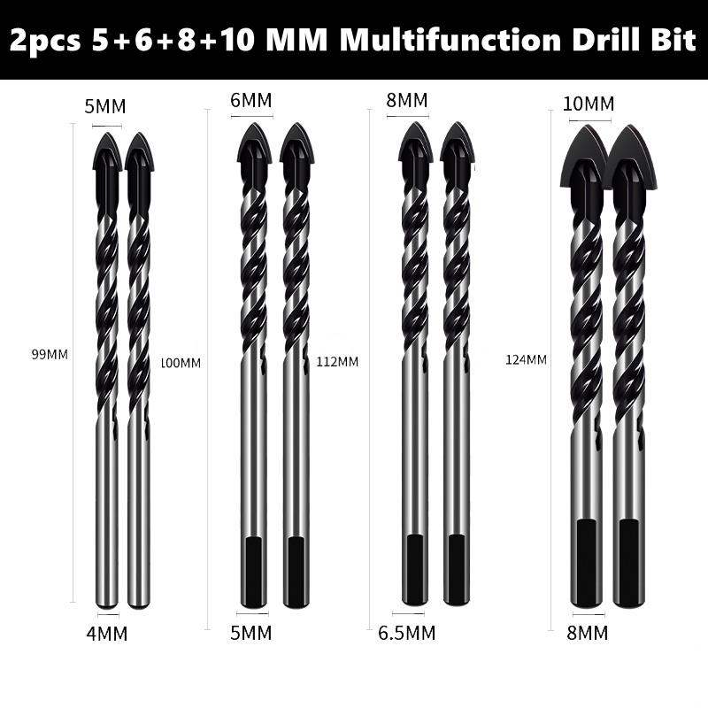 3-12mm Multifunctional Triangle Drill Bit Diamond Drill Set Ceramic Tile Concrete Brick Wood Glass Punching Hole Saw Metal Drill