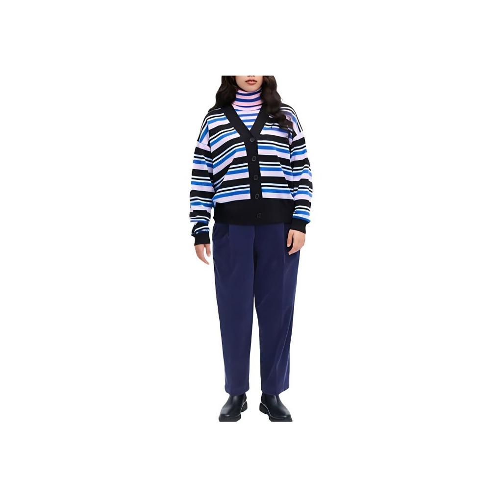 UNIQLO Solid Color Corduroy Loose Casual Pants Unisex bottoms Dark-Blue 458270-68