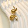 Wind, Titanium Steel Chubby Temperament Hot Water Drop Earrings Girls, Electroplated Fashion Earrings