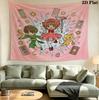 Cardcaptor Sakura Wall Tapestry Aesthetic Wall Hanging Printed Fabric Blanket Decorative Tapestries For Bedroom Living Room Home Decor