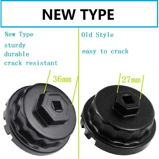 מפתח מסנן שמן לטויוטה, לקסוס, RAV4, קאמרי, טונדרה, היילנדר, סיינה ועוד - כלי להסרת מכסה מסנן שמן למנועים בנפח 2.5 ליטר עד 5.7 ליטר עם