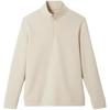 Solid Soft Long Sleeve Half Zip Half Open Sweatshirt Men's Light Chalk Grey