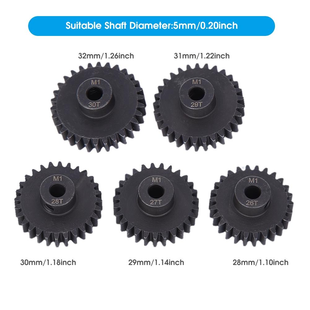 Chrome Steel Motor Gear Kit Cent5mm Inner Hole(M1 26t 27t 28t 29t 30T) RC Accessory
