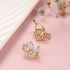 Luxury  Rose Gold Color Earrings For Women Natural Zircon Butterfly Flower Earrings Bridal Wedding Daily Fine Jewelry