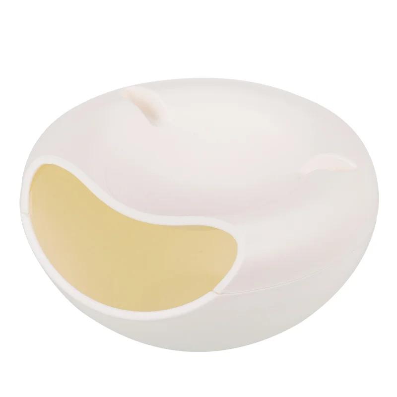Lazy Snack Bowl Plastic Double-Layer Snack Storage Box Bowl Fruit Bowl Mobile Phone Bracket Chase Artifact Plate