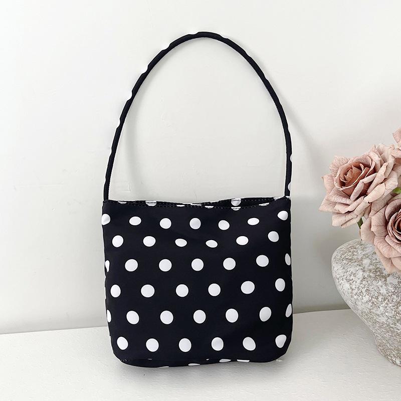 2026 Spring Women's Polka Dot Nylon Shoulder Handbag - Fashionable, Cute, Versatile