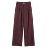 2024 Autumn Wide-Leg Angora Red High-Waist Casual Pants for Women
