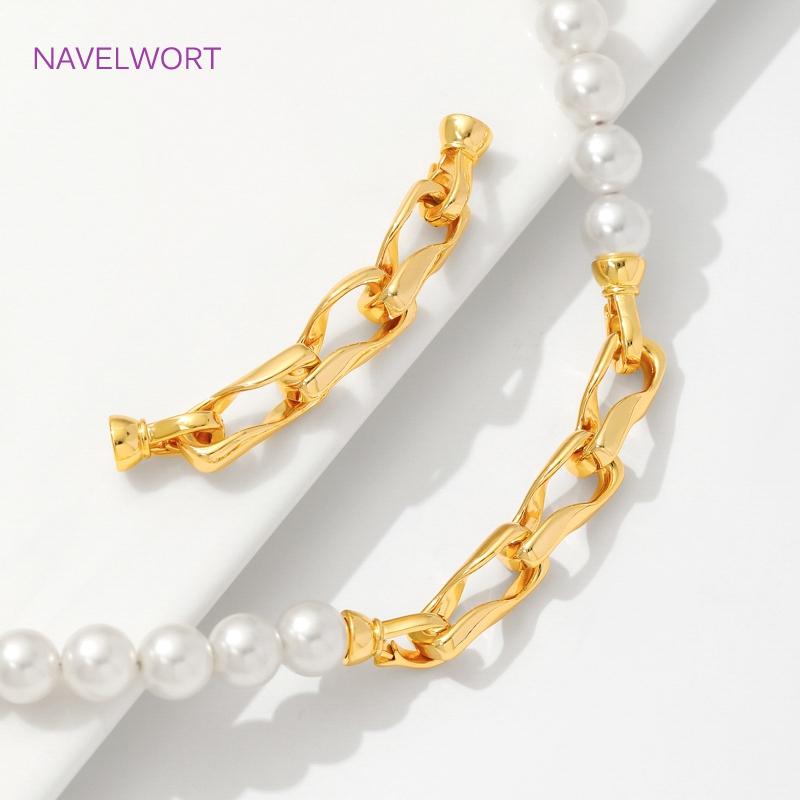 18K Gold Plated Brass Connectors Clasps,Fasteners For Bracelet Accessories,Clasp For Jewelry,DIY Necklace Making Supplies