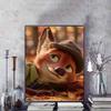 Disney 5D DIY Diamond Painting Nick Wilde WearingA Retro Top Hat Illustration Cartoon Full Diamond Mosaic Art Wall Decoration Set