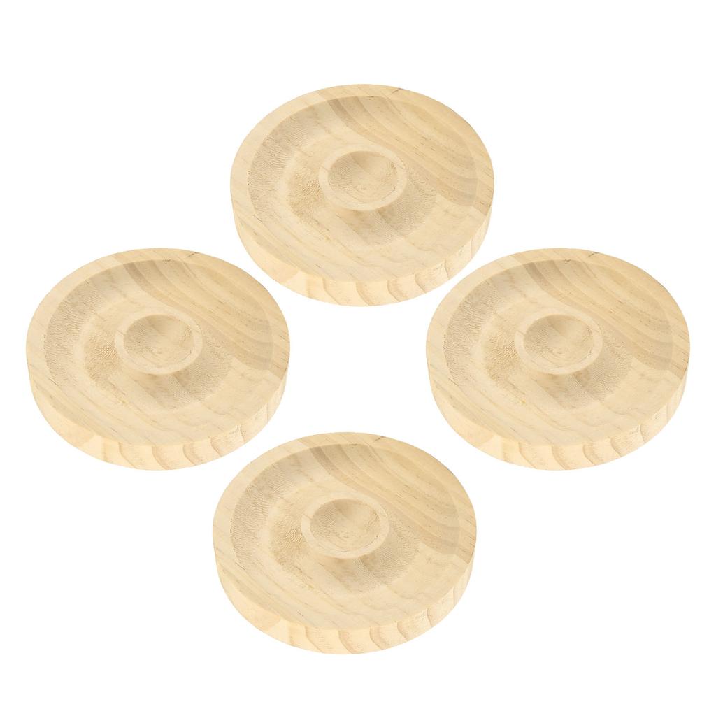 10pcs Bead Bracelet Display Tray Multipurpose Stylish Elegant Round Shape Solid Wood Jewelry Tray