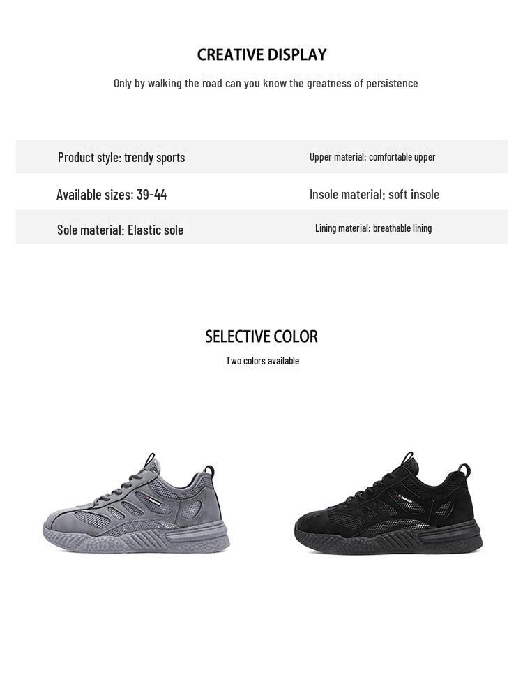 Men's Breathable Mesh Sneakers - Anti-Slip, Soft Sole, Casual Work Shoes for Summer