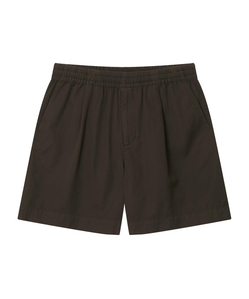Oteumilkape Linen Blend Garment Dyed Easy Shorts - Brown