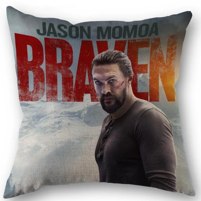 45X45Cm Pillow Cover Jason Momoa Square Zipper Cotton Linen Pillow Cases Bedroom Home Wedding Decorative Pillowcase 1213