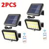 1/2/4PCS 120COB Solar Lights Outdoor with Motion Sensor 3 Modes Waterproof Solar Street Lights for Garden Patio Garage Wall Lamp