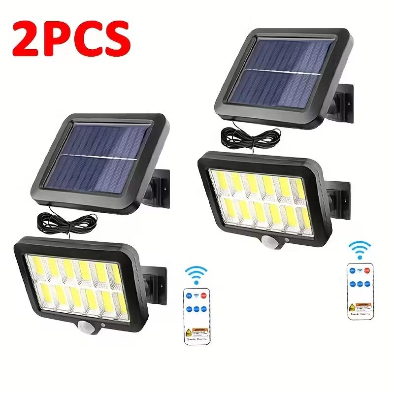 1/2/4PCS 120COB Solar Lights Outdoor with Motion Sensor 3 Modes Waterproof Solar Street Lights for Garden Patio Garage Wall Lamp