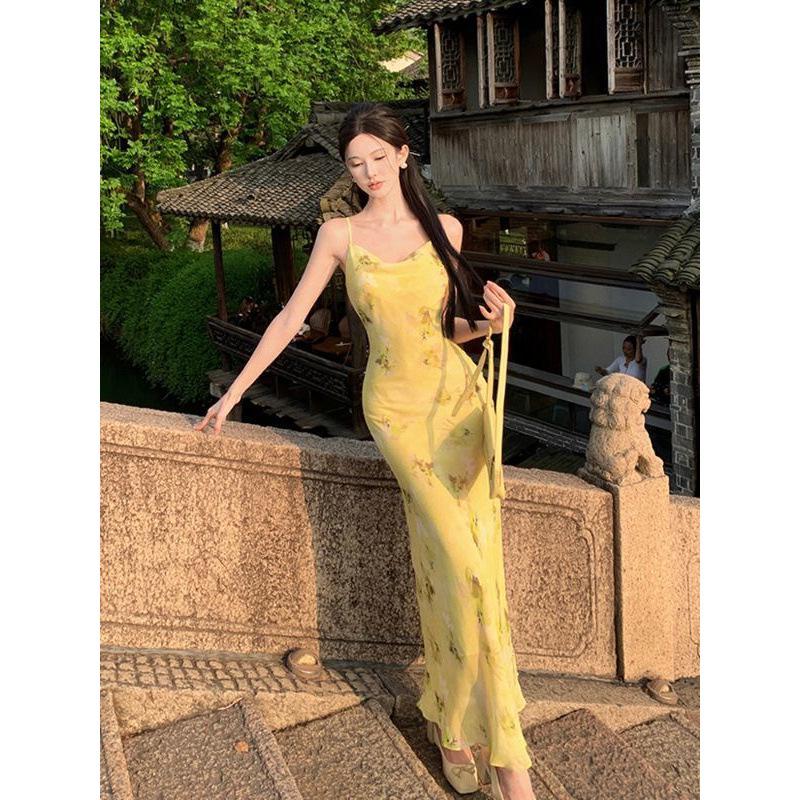 Elegant Floral Maxi Dress - Summer Sexy Beach Vacation Outfit