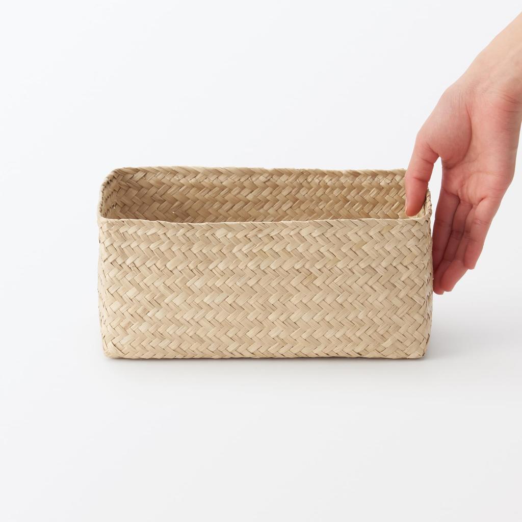 MUJI Seagrass Wickerwork Organizer 15cm Wide X 25cm Deep X 12cm 83411930 Basket, Large, Rectangular, Approx. High,