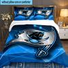 Panthers Helmet 3pcs Bedding Set,Including 1pc Duvet Cover And 2pcs Pillowcases Perfect Gift for Christmas,Ideal for Bedroom, Dormitory