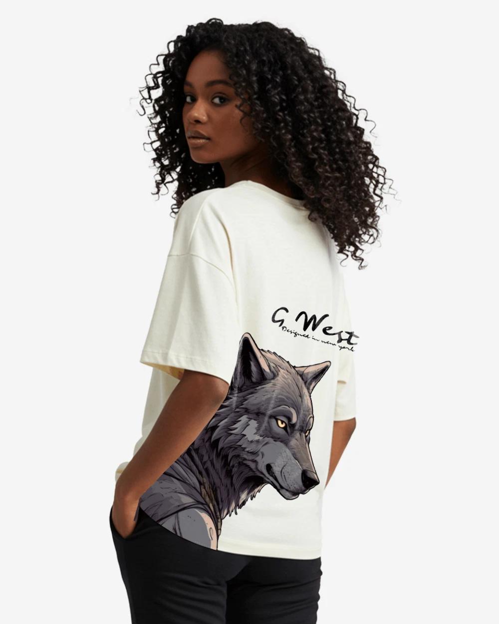 G West Oversized Wolf T Shirt -WOMEN S