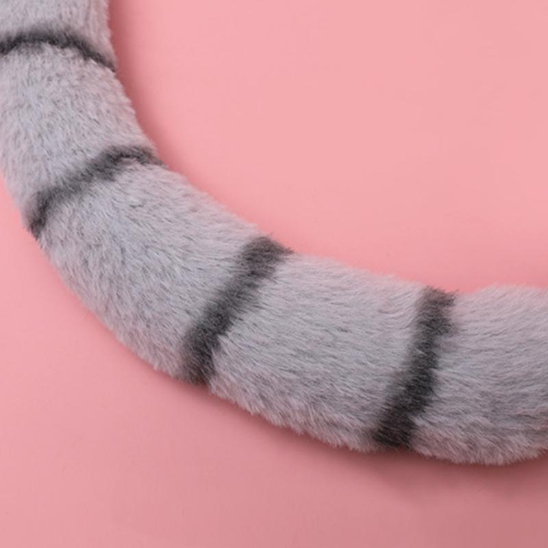 Animal Raccoon Ears Headdress Tail Set Plush Handmade Costume Set Anime for Halloween Christmas Cosplay Accessories
