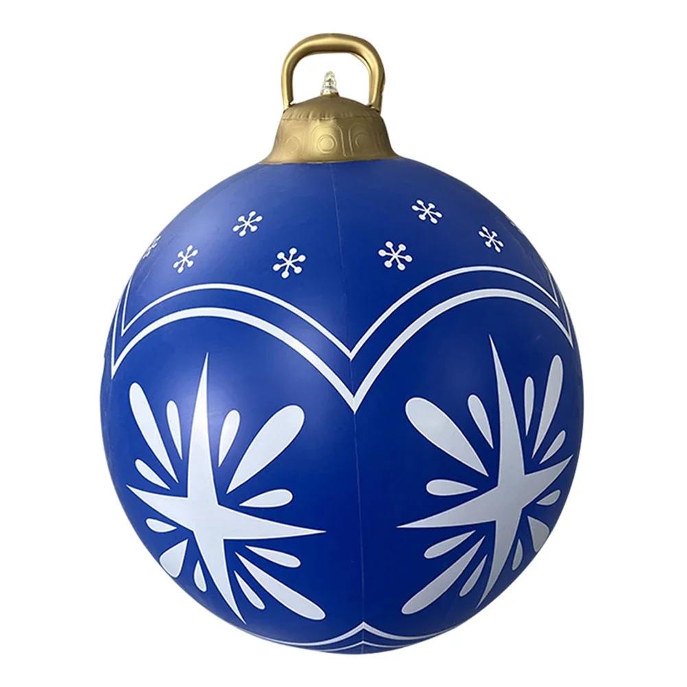 2025 Christmas 60cm Balls Decoration Outdoor Indoor Light Up LED Christmas Decoration Balloons Inflatable Toy Balls