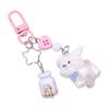 Aesthetic Keychains Purse Handbag Backpack Bag Pendant Charms Flocking Dog Keychains Charms Car Keyring for Women Girls