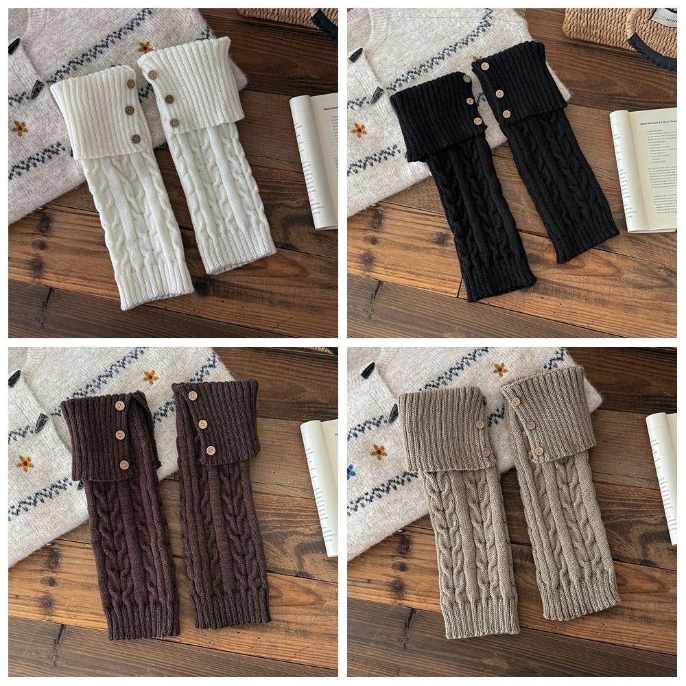 Solid Color Children's Leg Warmers Japanese Style Knitted Foot Cover Jk Kids Long Socks  Lady