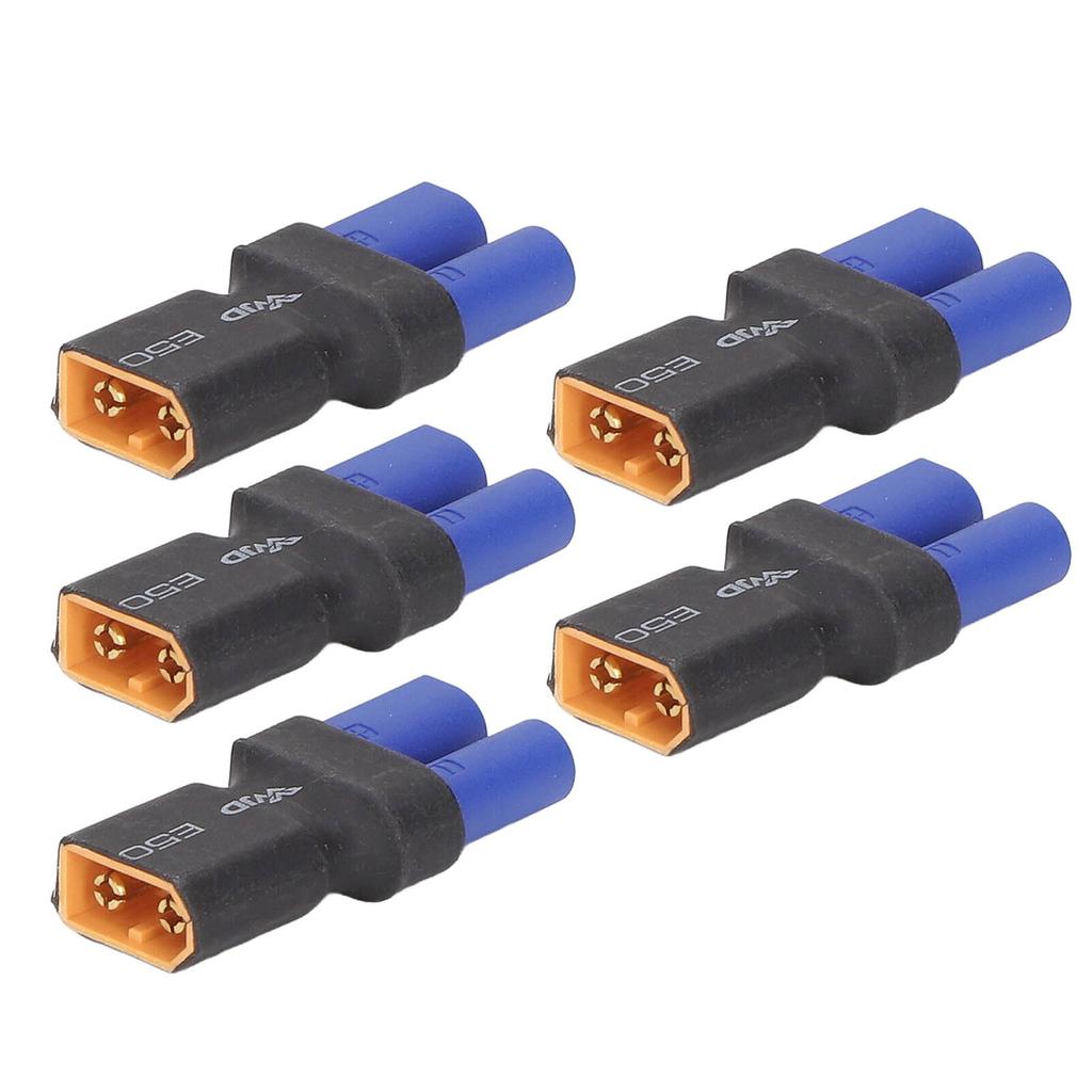5Pcs EC5 to XT60 Adapter Rubber Plastic Copper Sturdy Accurate High Safety EC5 to Male Adapter for