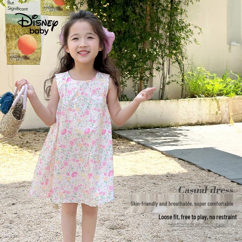 Disney Baby Girl s Sleeveless Printed Cotton Princess Dress 130