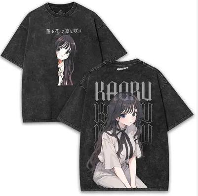 The Fragrant Flower Blooms with Dignity T-shirt Vintage Washed Oversized T Shirt Men's Unisex Clothes Short Sleeve Cotton Tees