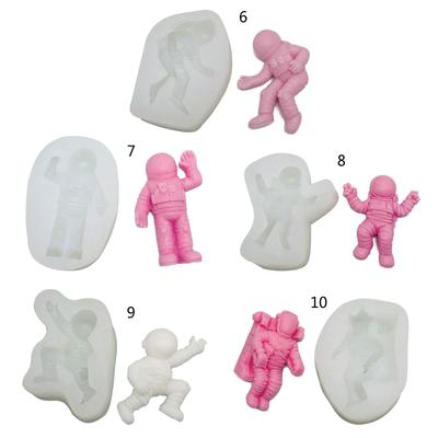 Candela Astronauta Nave Spaziale 3D Ornamento Decorativo Stampo in Silicone Adatto per Epoxy Artigianato Fai-da-te Creazione di Gioielli Decorazioni per la Casa