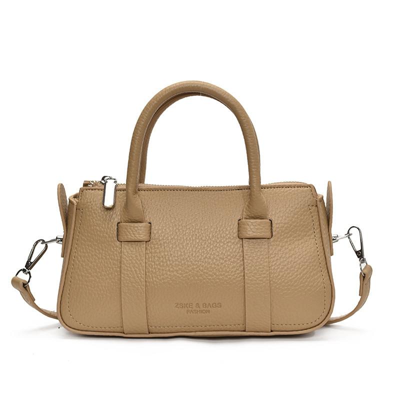 Pu Color Solid Small Crossbody Handbag Women Inner Pouch Zipper Top Bags Travel