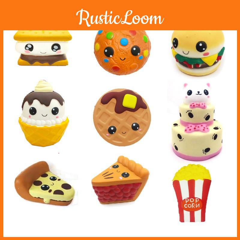Cookies Squishy Emoji Pizza Hamburg Slow Rising Stress Reliever Toy Squeeze