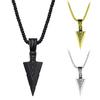 Arrowhead Pendant Men Necklace Vintage Alloy Chain Spearpoint Necklace Fashion Accessories