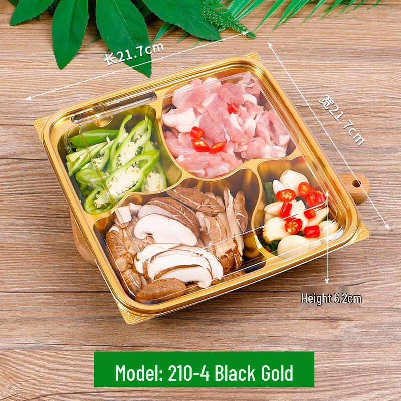 Disposable Square 4-Compartment Meal Prep Box