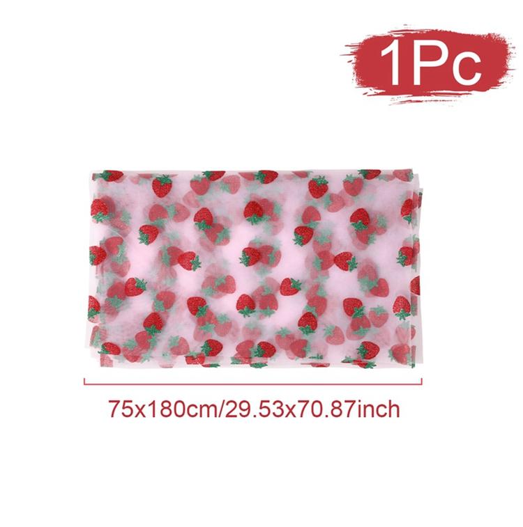 

1pc Strawberry Theme Birthday Table Runner Strawberry Birthday Decor Mesh Table Runner Baby Shower Strawberry Party Supplies